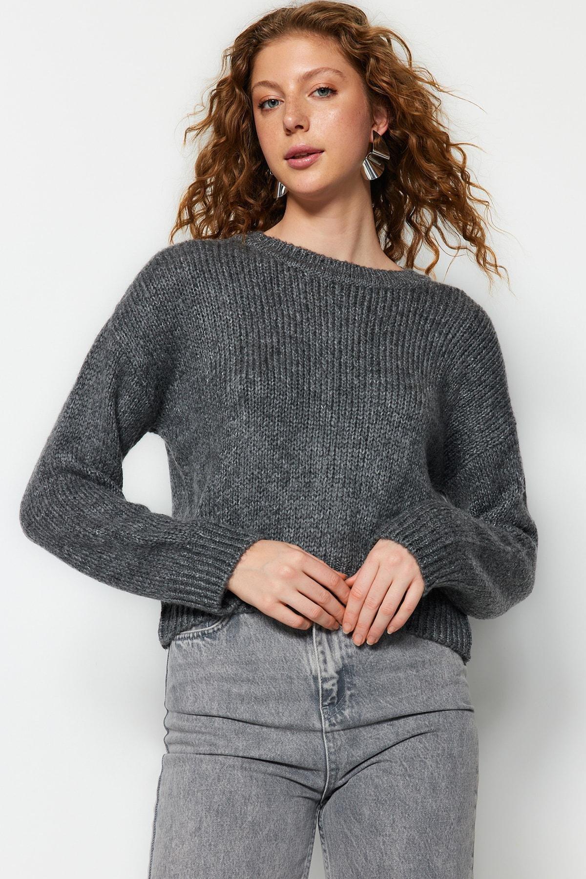 Gray Oversize Sweater, , large image number 1