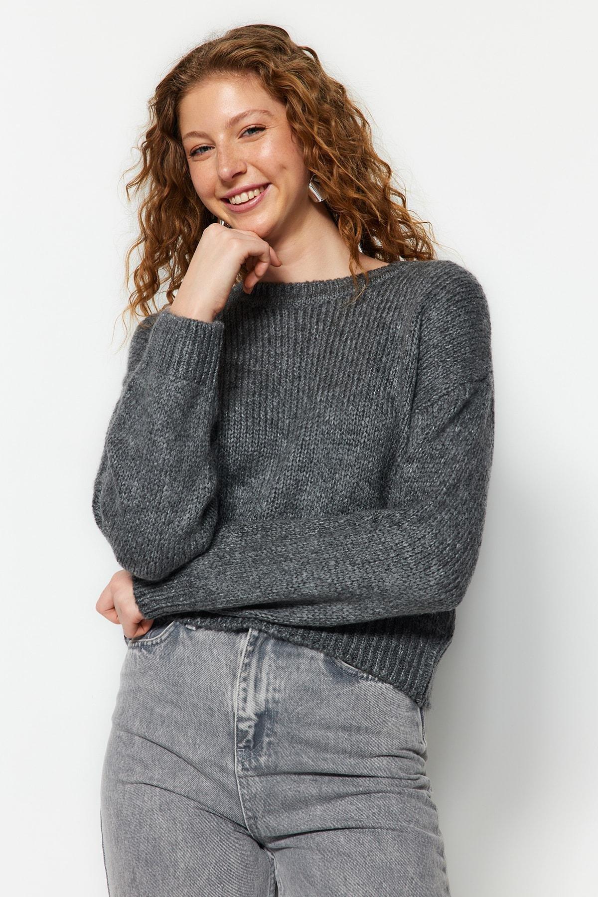 Gray Oversize Sweater, , large image number 2
