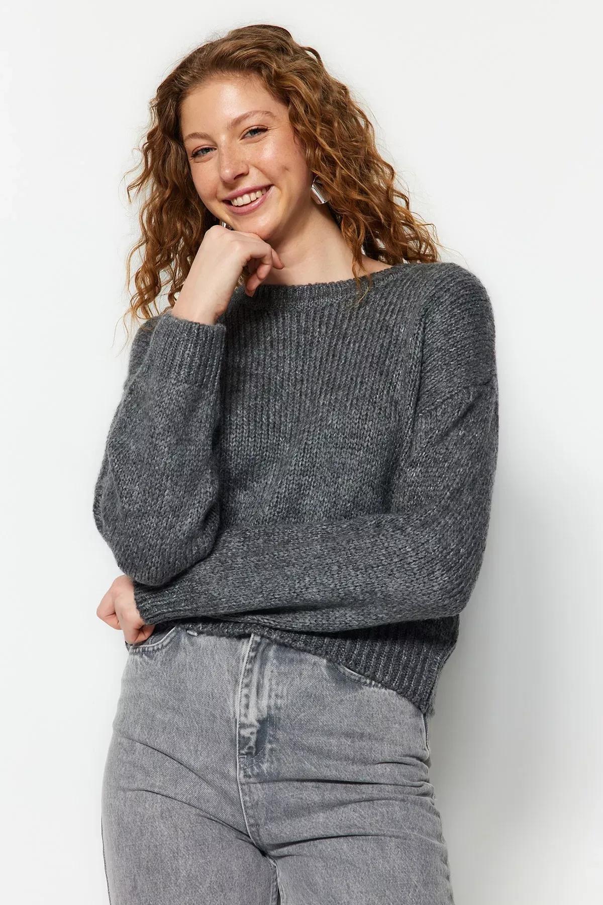 Gray Oversize Sweater, , large image number 2