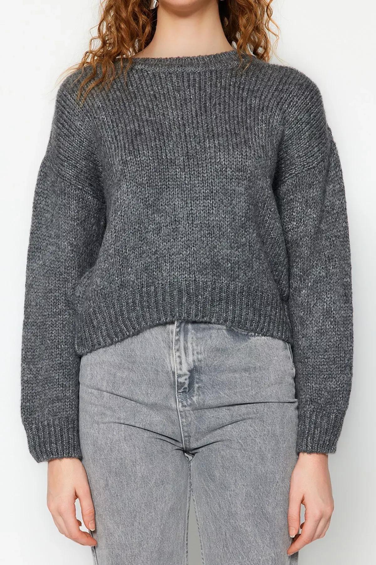 Gray Oversize Sweater, , large image number 3