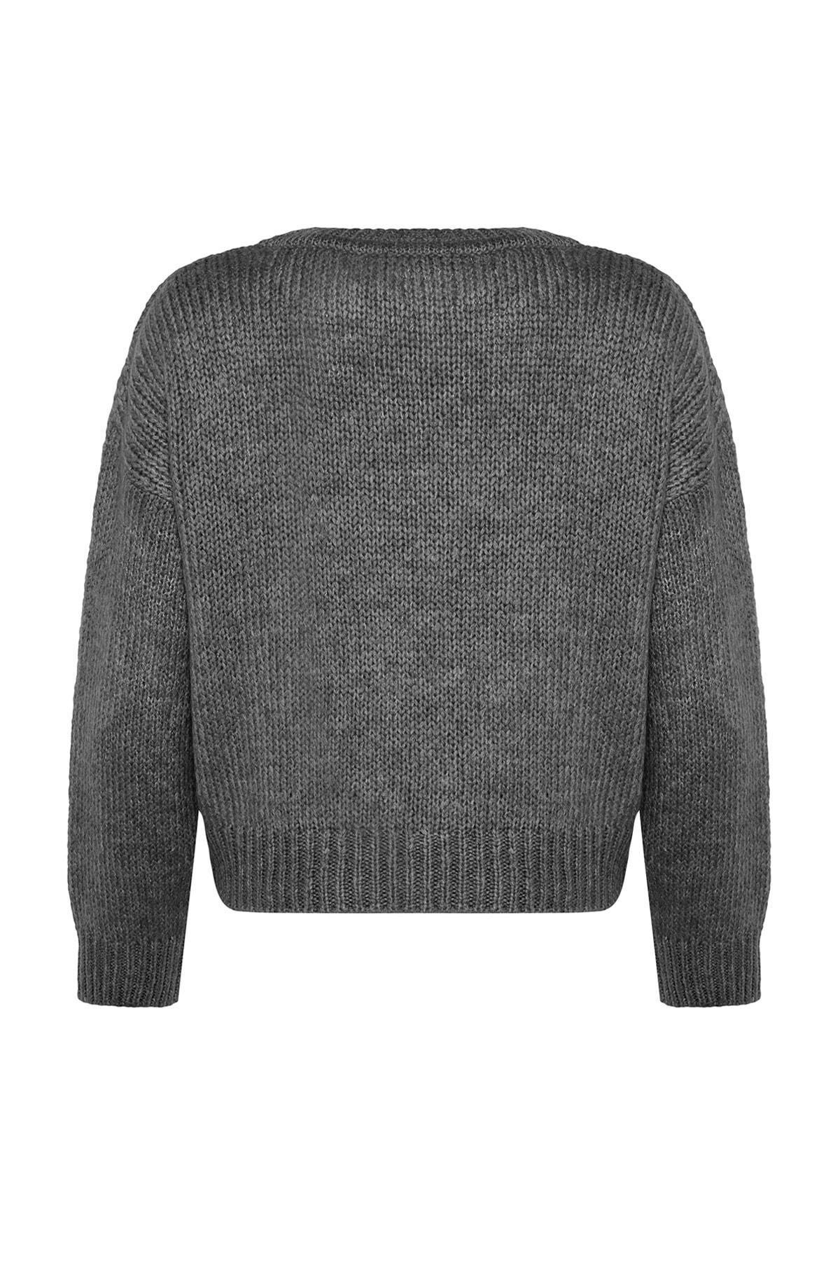 Gray Oversize Sweater, , large image number 7
