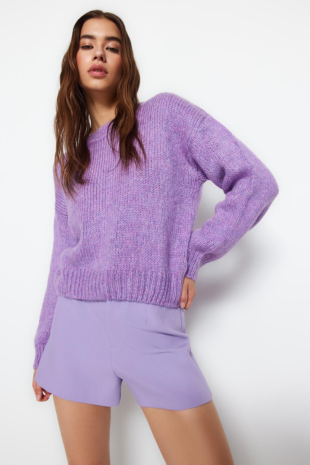 Purple Oversize Sweater, , large image number 0