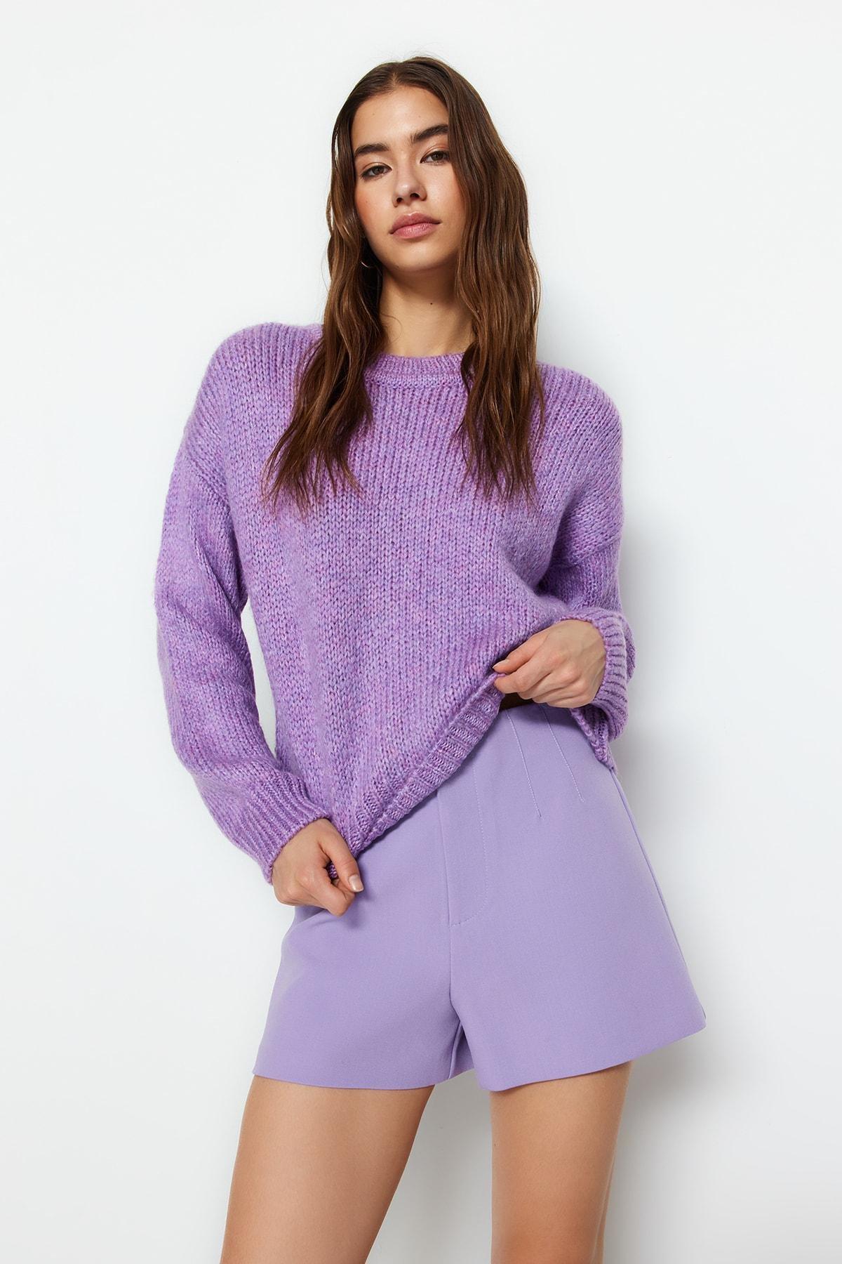 Purple Oversize Sweater, , large image number 1