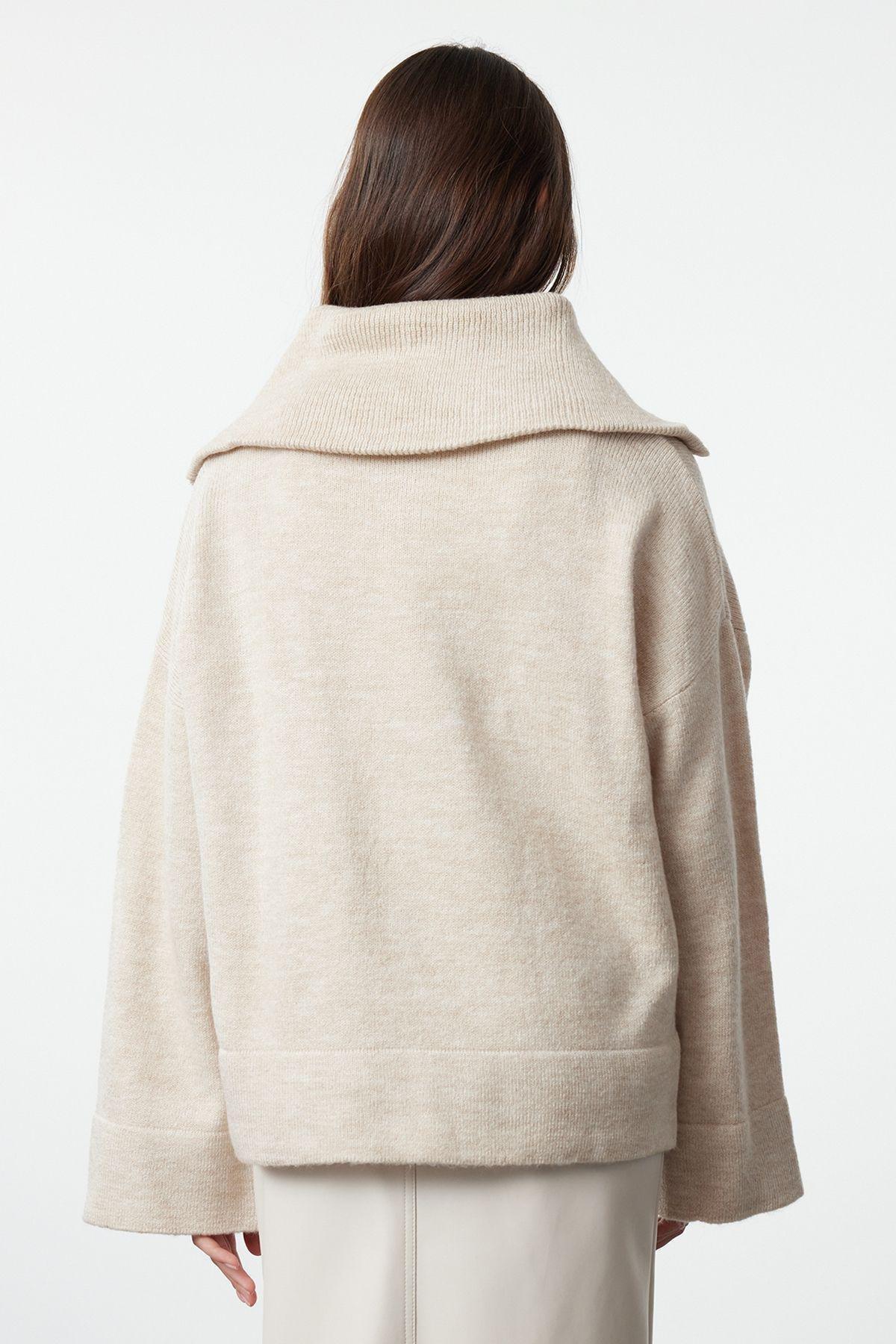 Wide Plain Oversized Cropped Sweater, , large image number 4
