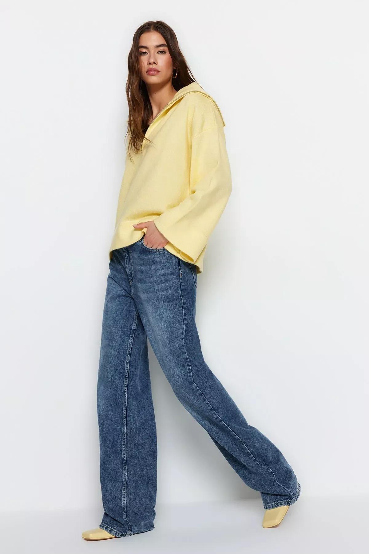 Yellow Oversize Sweater, , large image number 1