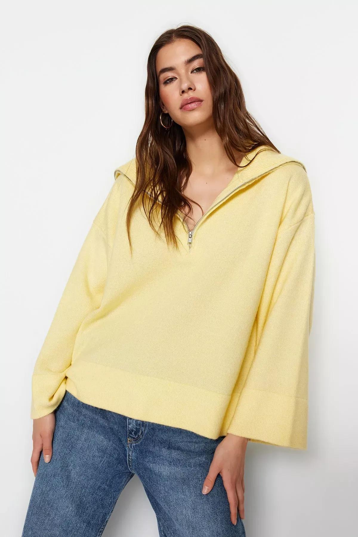 Yellow Oversize Sweater, , large image number 2