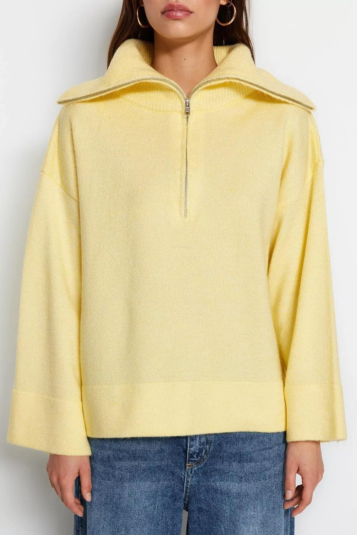 Yellow Oversize Sweater, , large image number 4