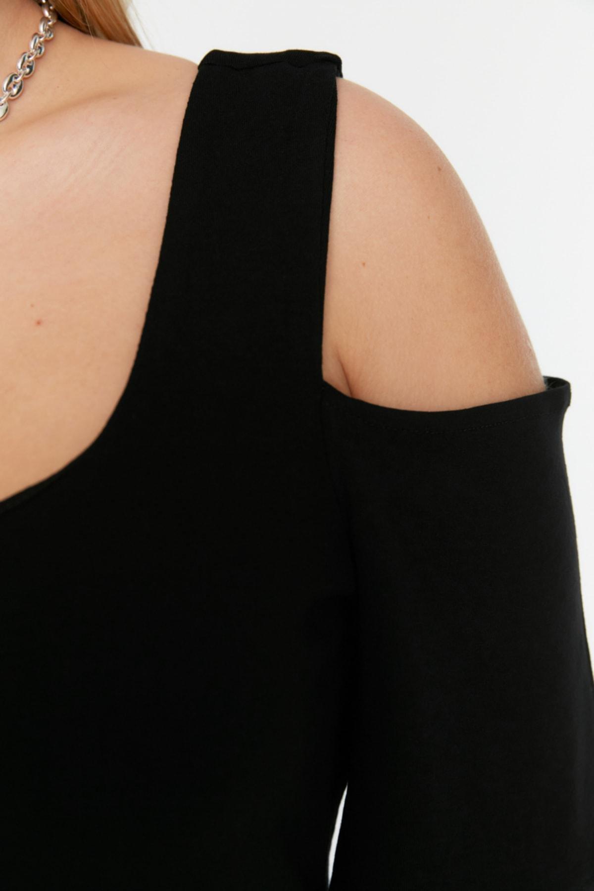 Black Shift Plus Size Mini Dress, Black, large image number 3