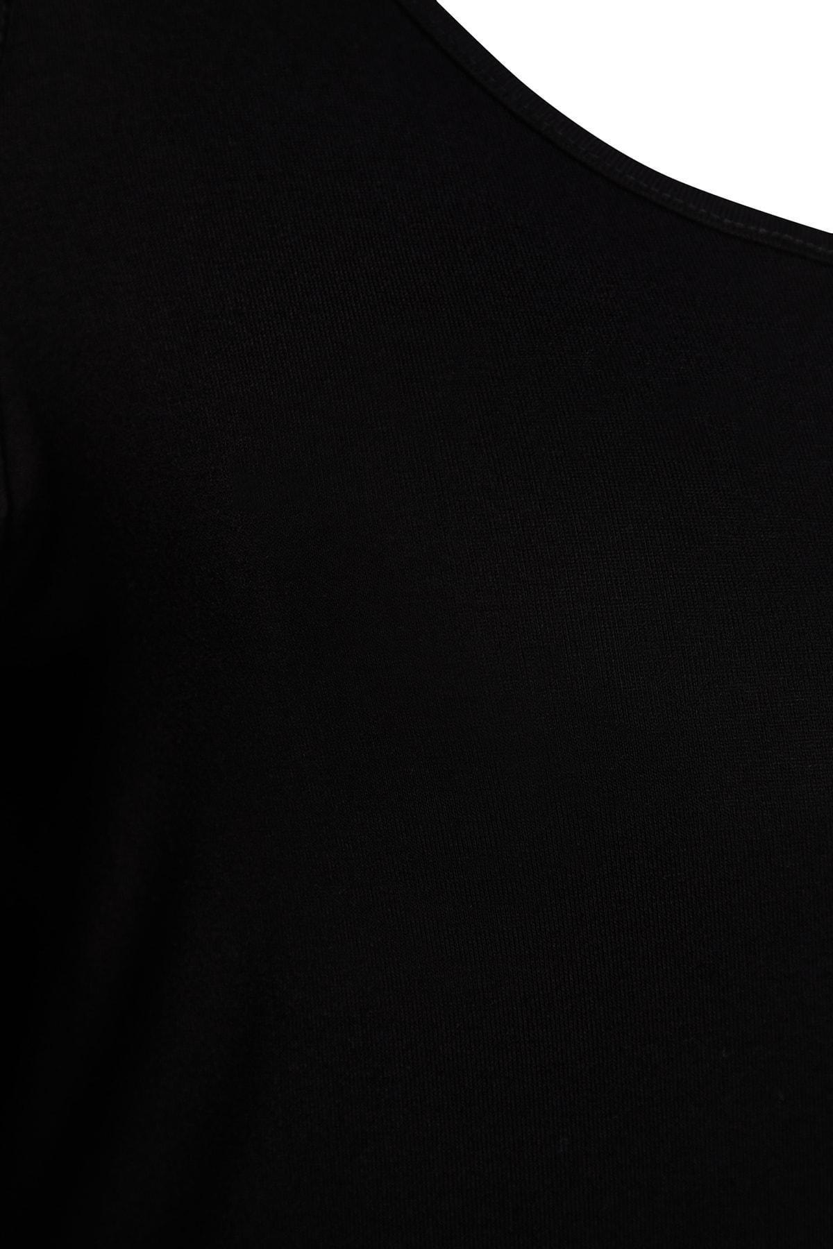 Black Shift Plus Size Mini Dress, Black, large image number 6