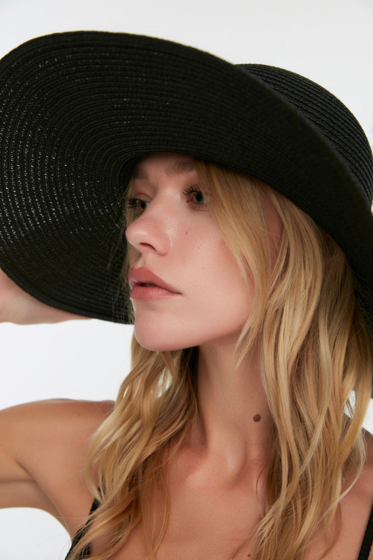 Black Casual Hat, Black, large image number 1