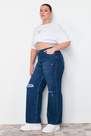 Trendyol - Blue Wide Leg Plus Size Jeans