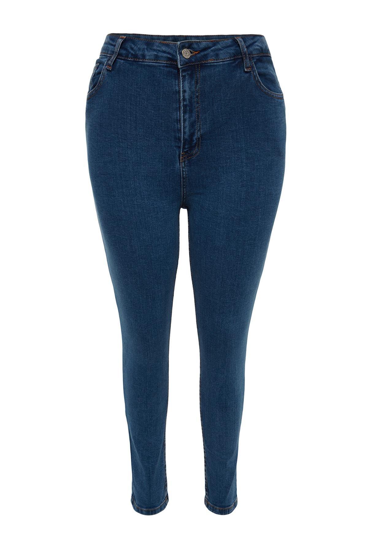 Blue High Waist Skinny Jeans, , large image number 6