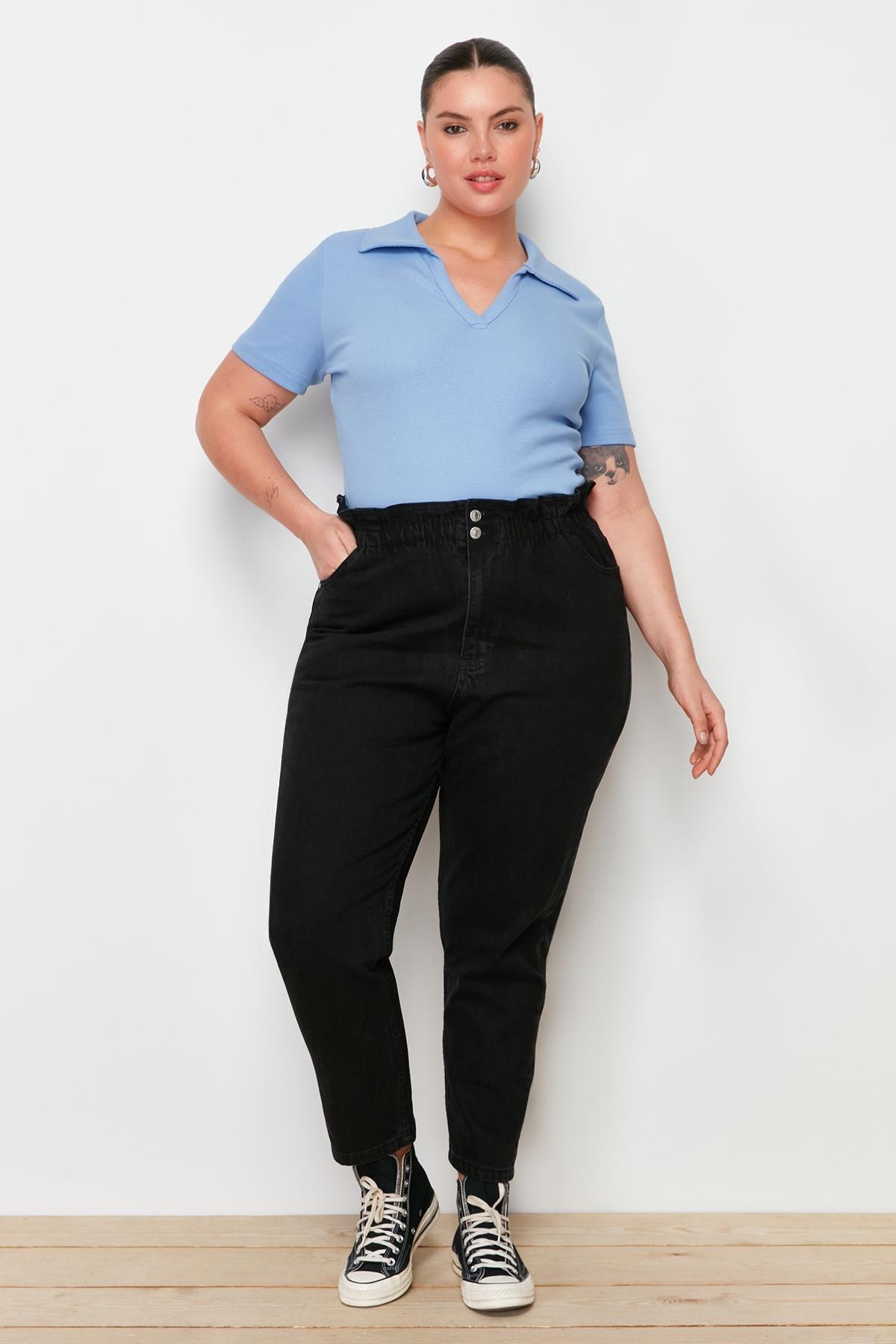 Black Mom Plus Size Jeans, , large image number 1