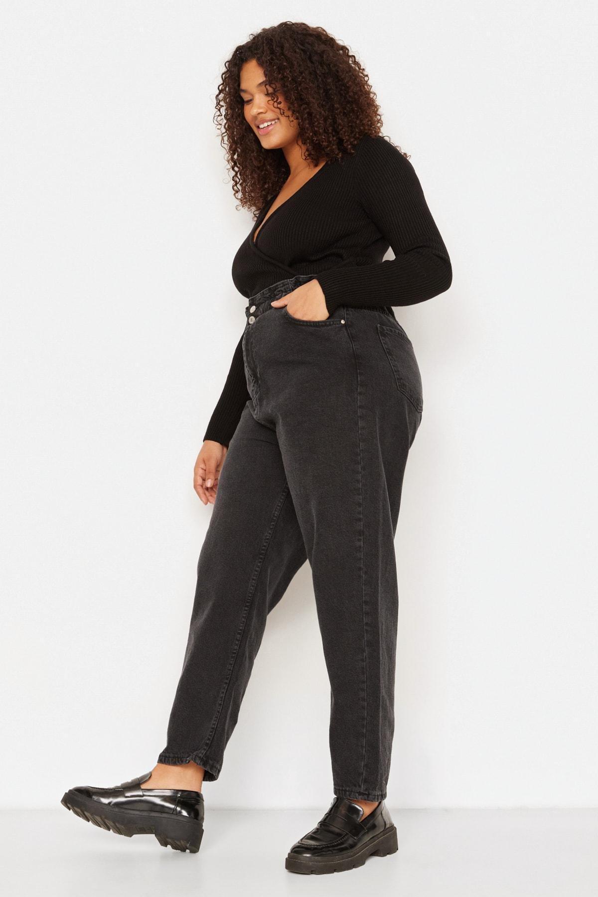 Black Mom Plus Size Jeans, , large image number 2