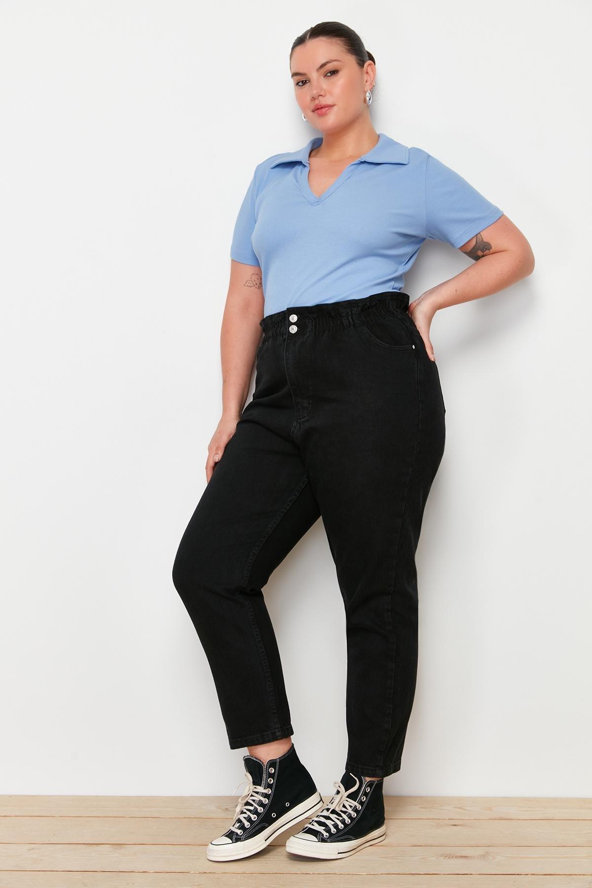 Black Mom Plus Size Jeans, , large image number 3