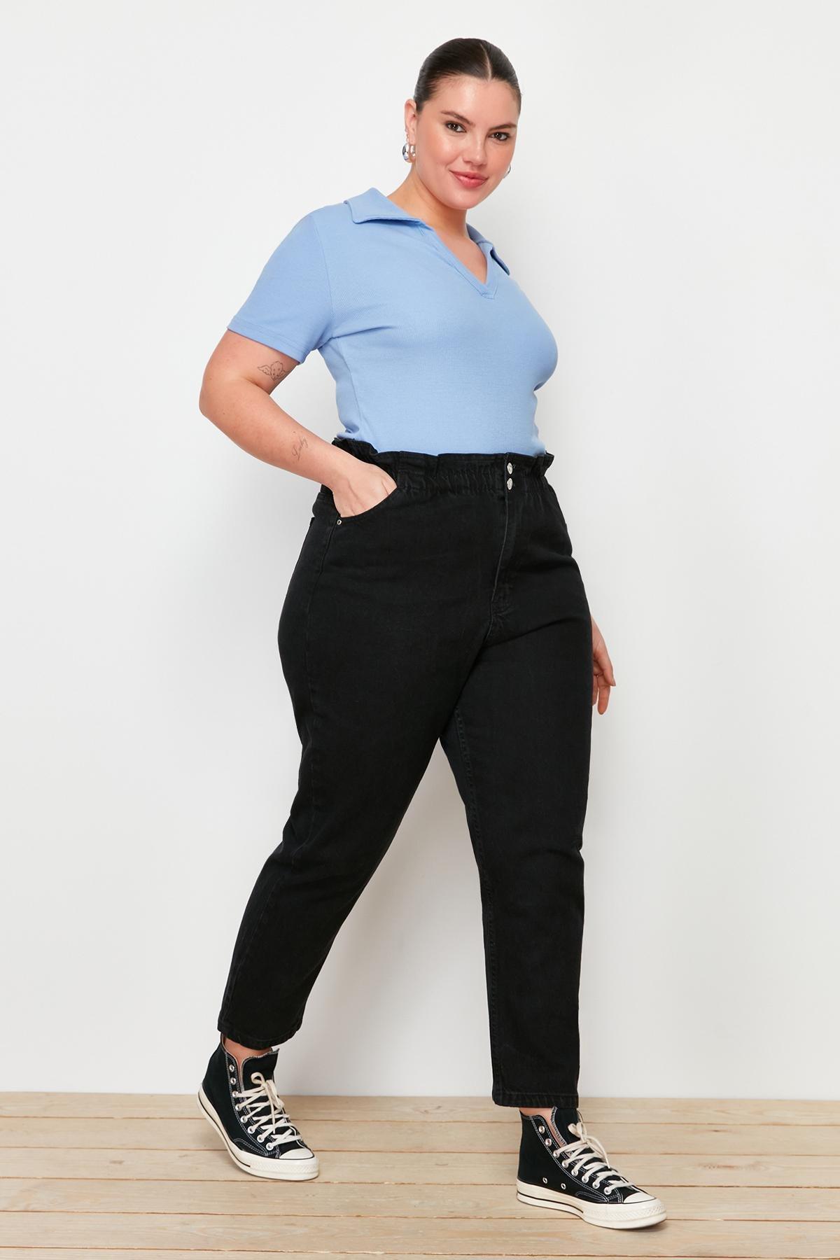 Black Mom Plus Size Jeans, , large image number 5