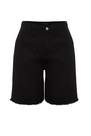 Trendyol - Black Mid Waist Plus Size Shorts