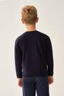 Dagi - Navy Printed Sweatshirt, Kids Boys
