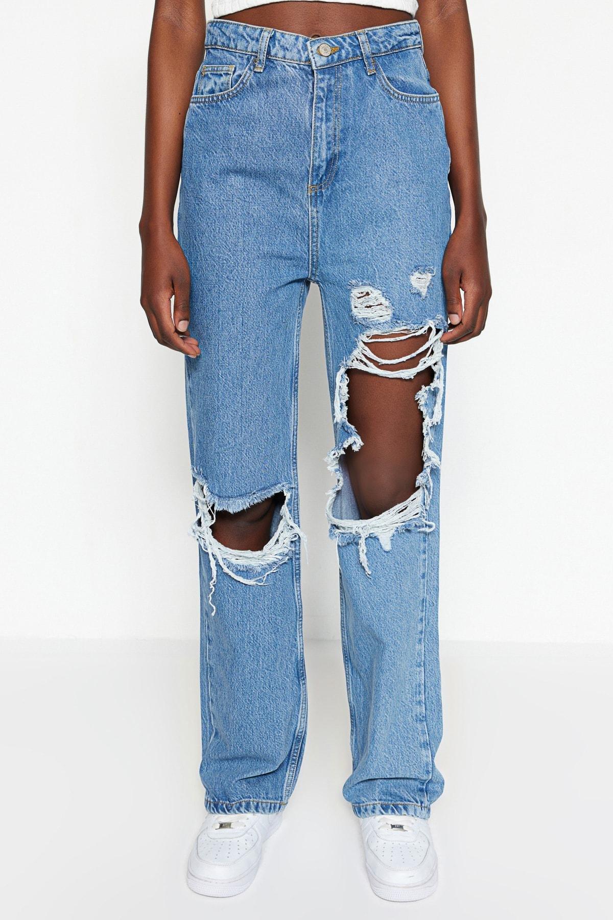 Trendyol - Blue Wide Leg Jeans