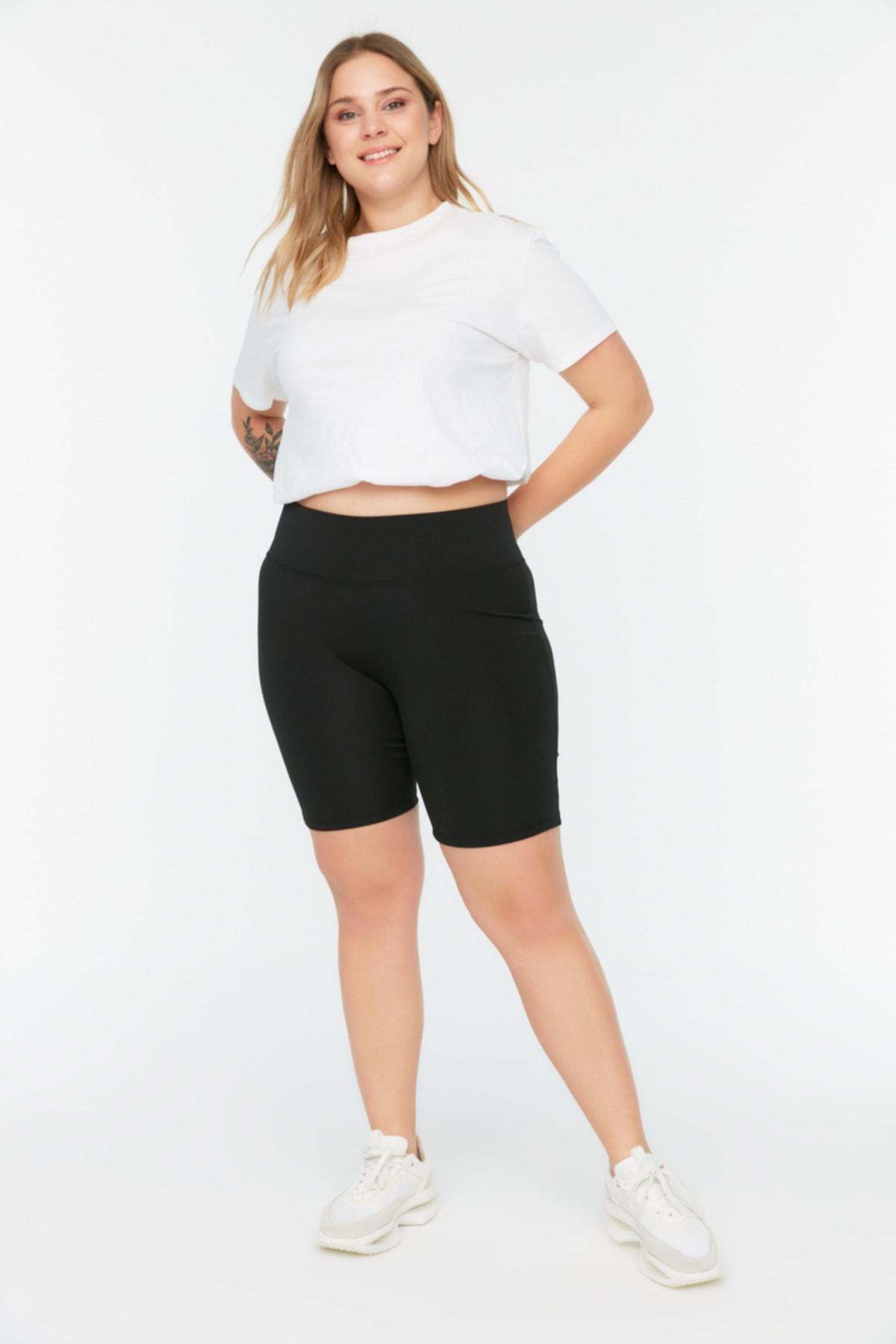 Black High Waist Plus Size Leggings, , large image number 2
