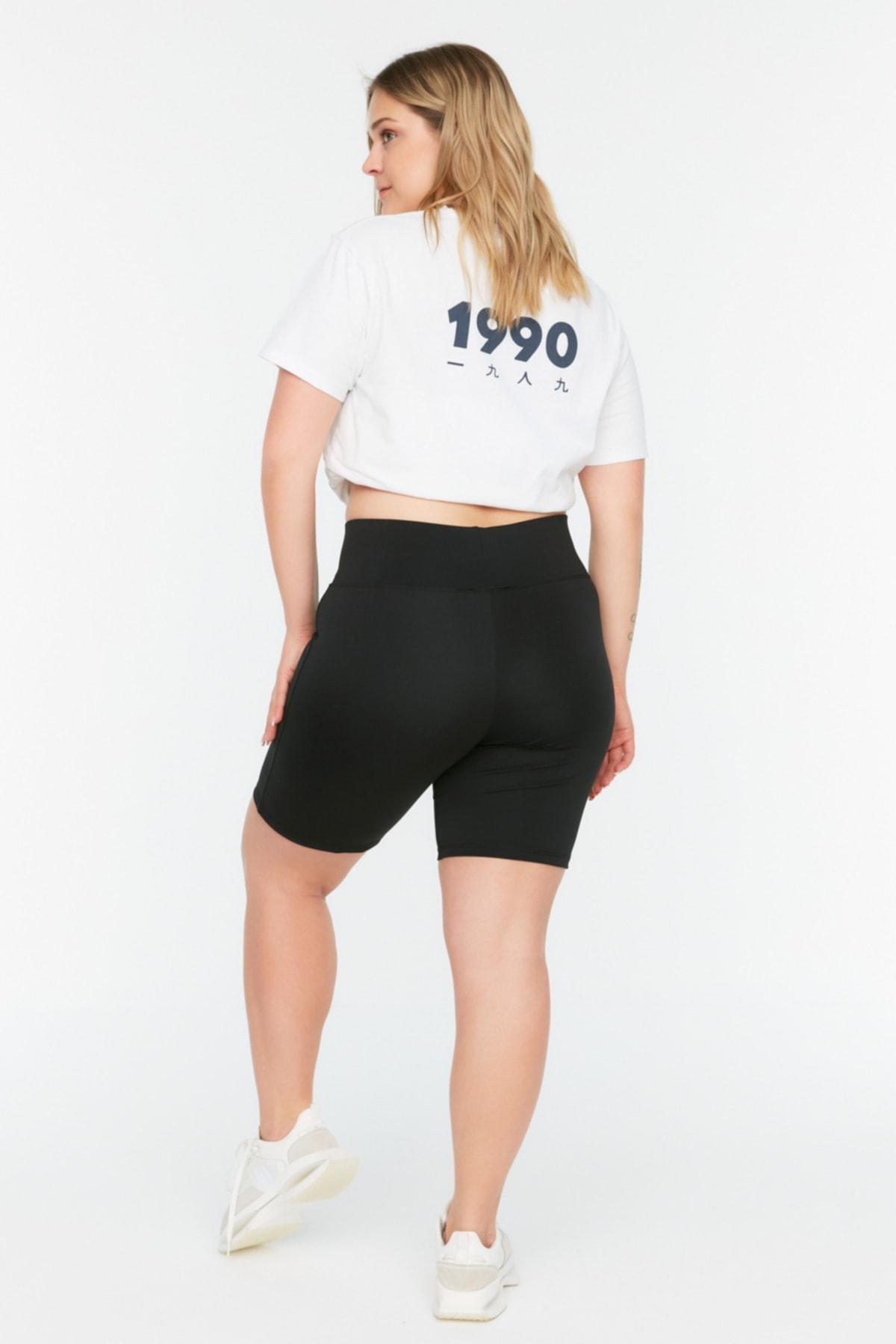 Black High Waist Plus Size Leggings, , large image number 4