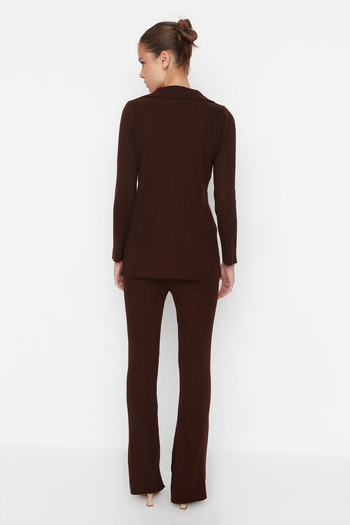 Brown Polo Neck Co-Ord Set, , large image number 4