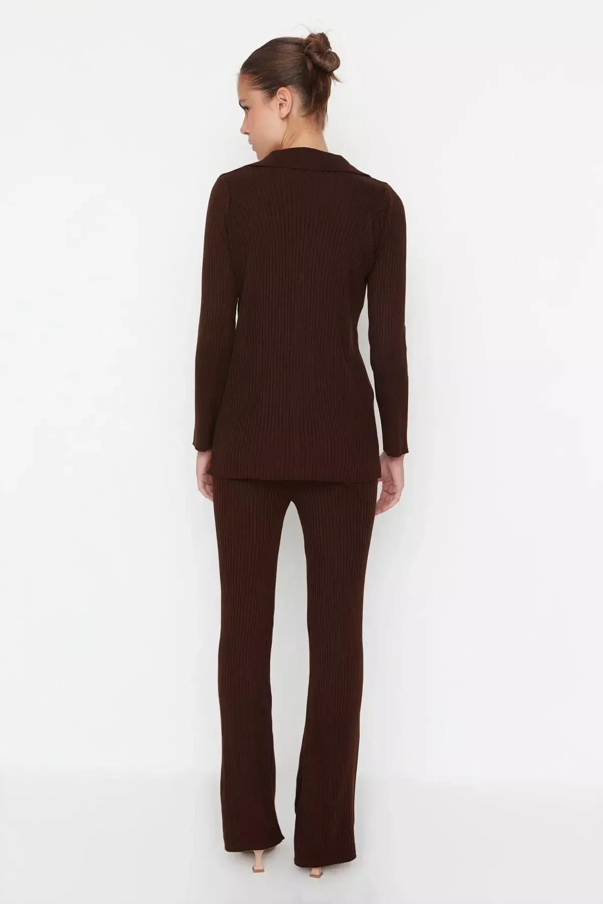 Brown Polo Neck Co-Ord Set, , large image number 4