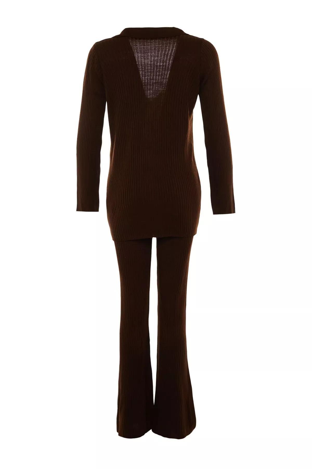 Brown Polo Neck Co-Ord Set, , large image number 6