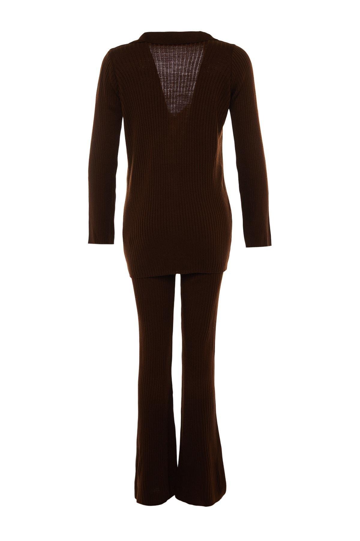 Brown Polo Neck Co-Ord Set, , large image number 7