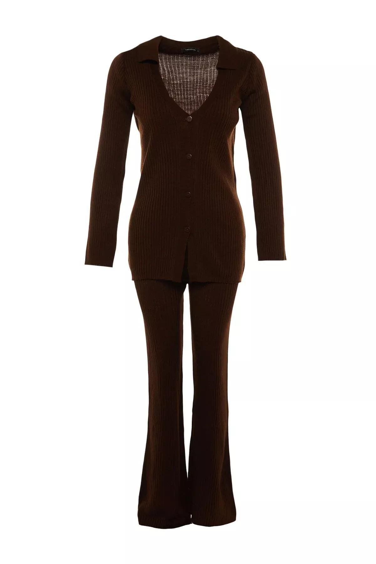 Brown Polo Neck Co-Ord Set, , large image number 7