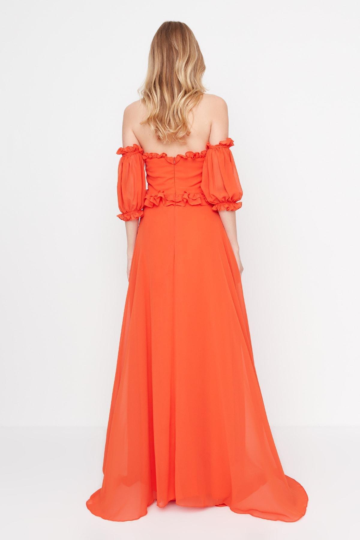 Trendyol - Orange Mermaid Occasionwear Dress