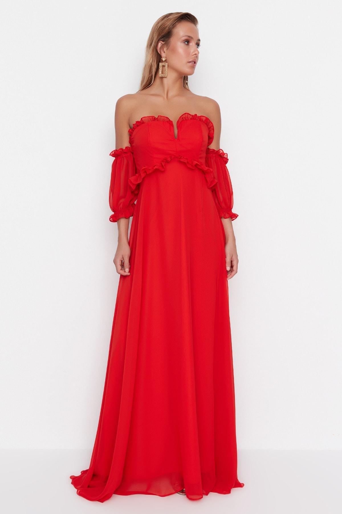 Orange Mermaid Occasionwear Dress, Orange, large image number 5