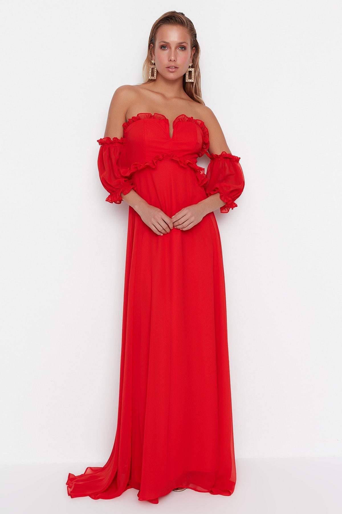 Orange Mermaid Occasionwear Dress, Orange, large image number 7