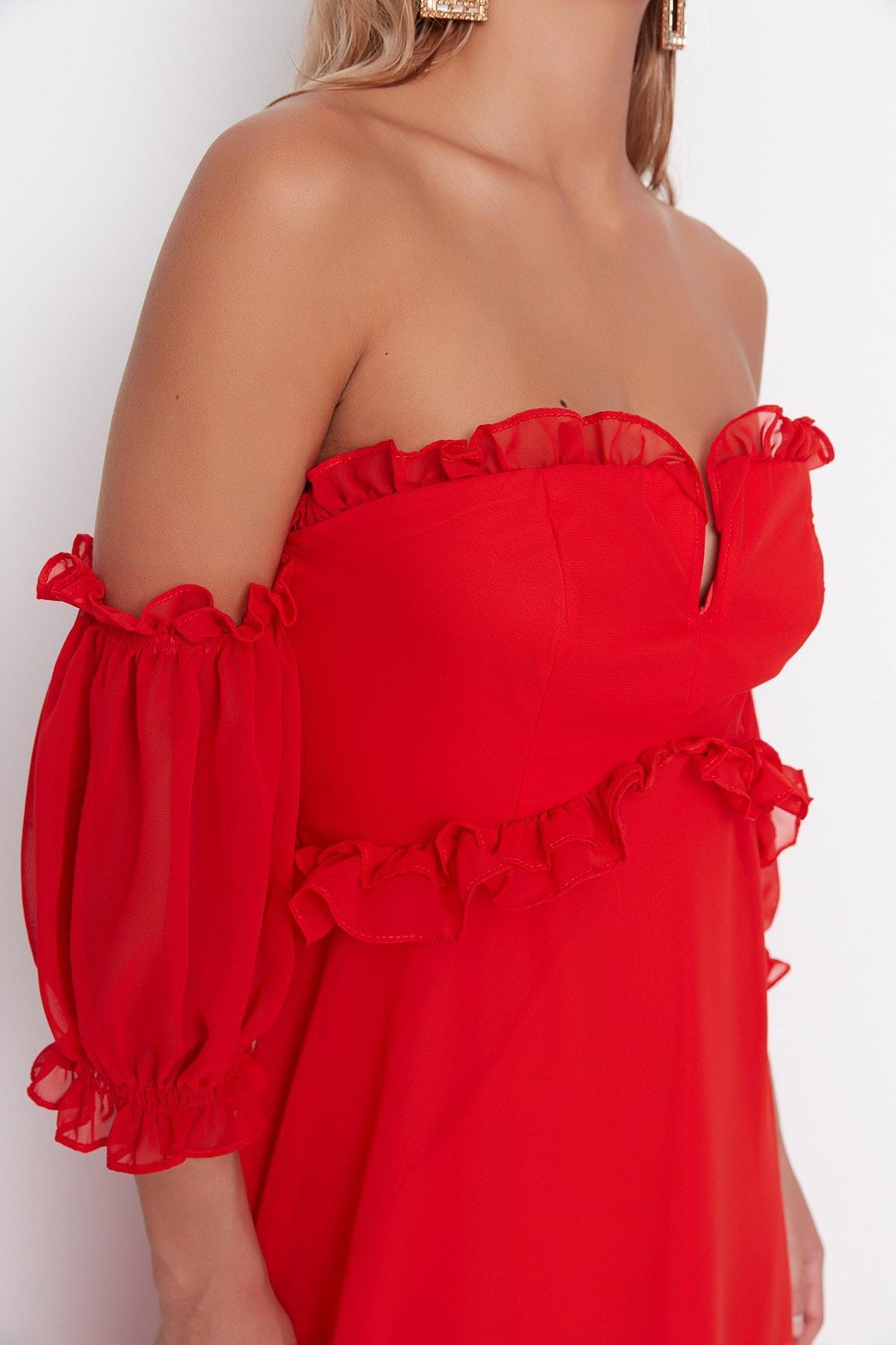 Orange Mermaid Occasionwear Dress, Orange, large image number 8