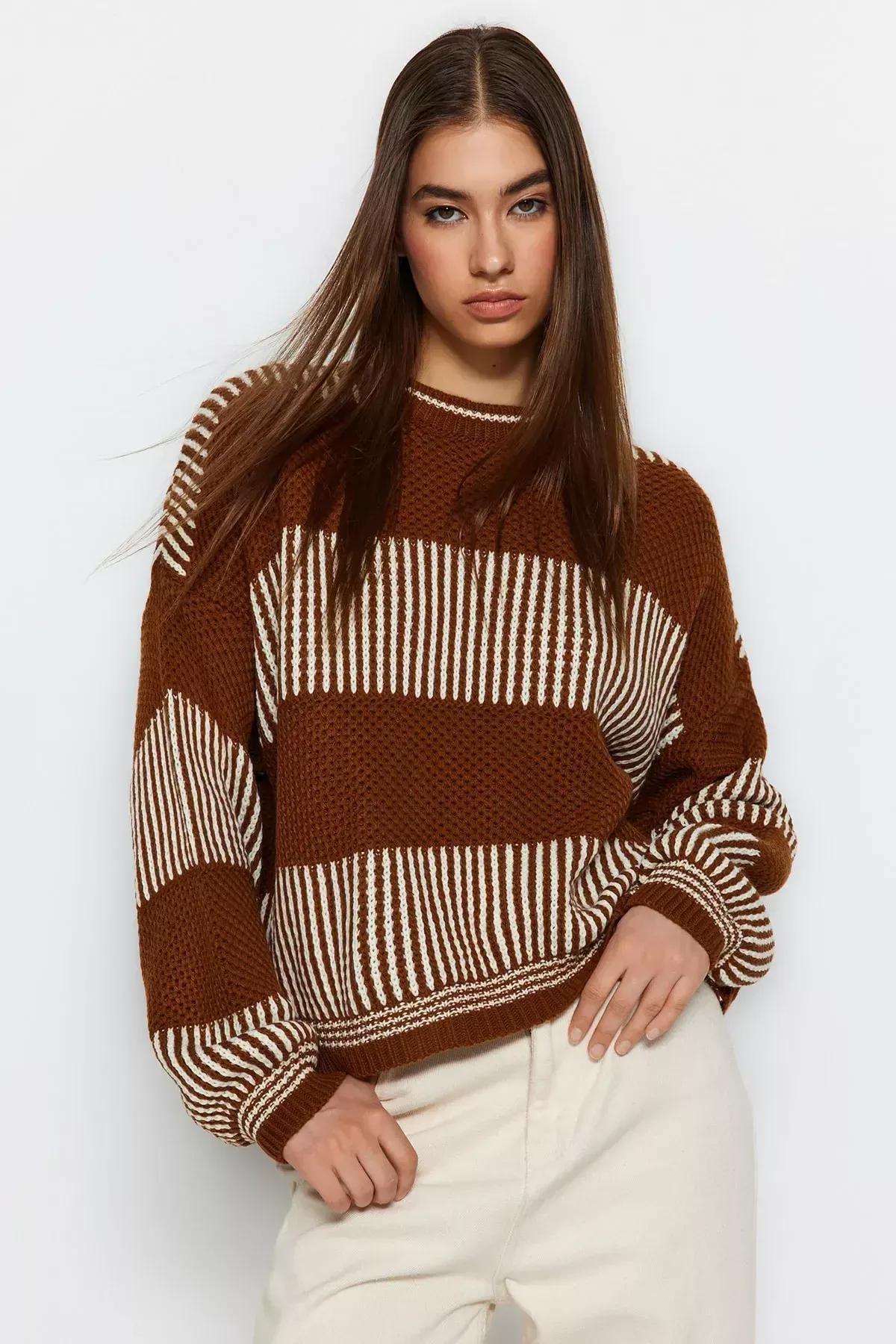 Brown Regular Sweater, Brown, large image number 3