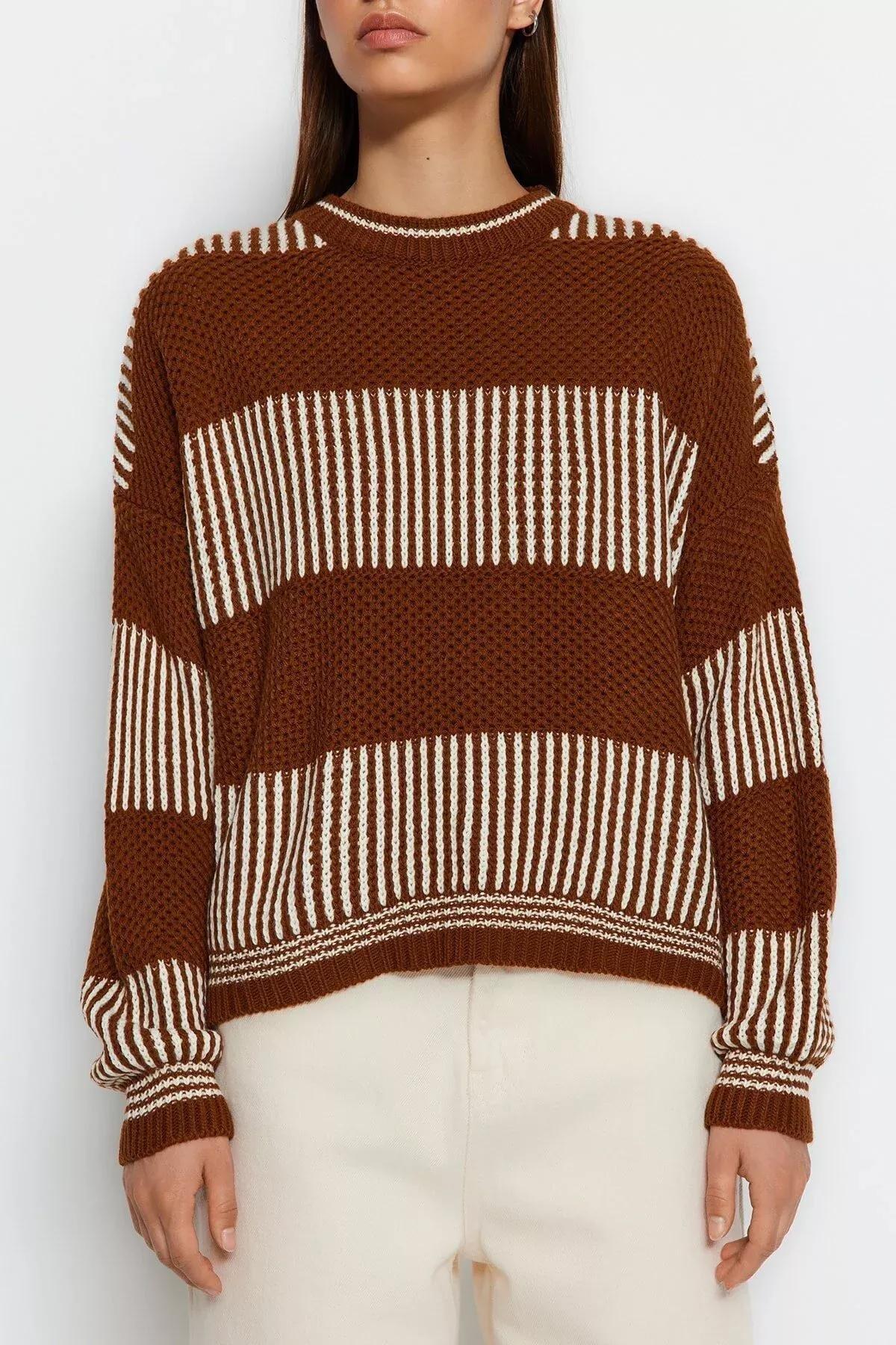 Brown Regular Sweater, Brown, large image number 4