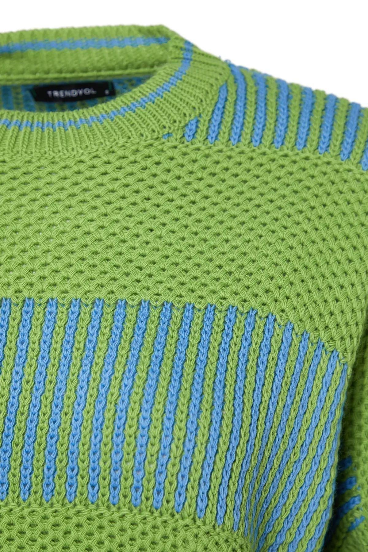 Green Colourblock Sweater, Green, large image number 7