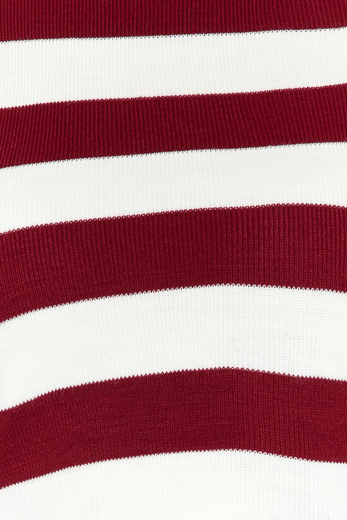 Burgundy Striped Slim Sweater, , large image number 4
