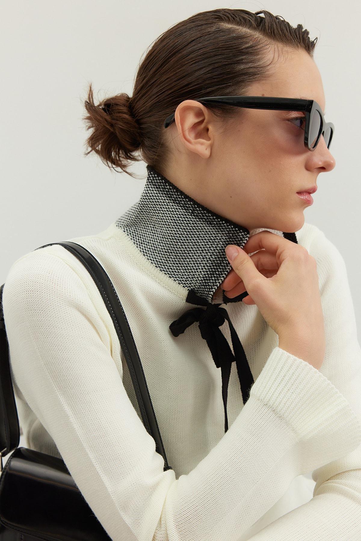 Ecru Polo Neck Sweater, , large image number 0