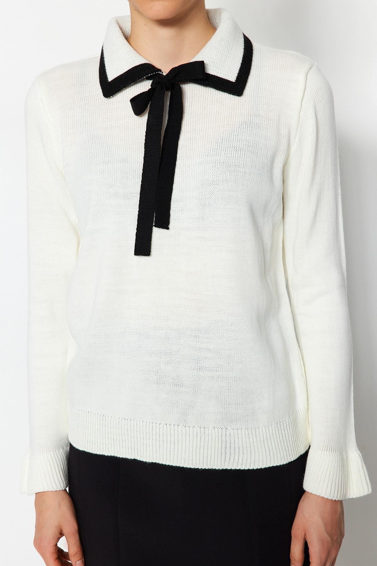 Ecru Polo Neck Sweater, , large image number 3