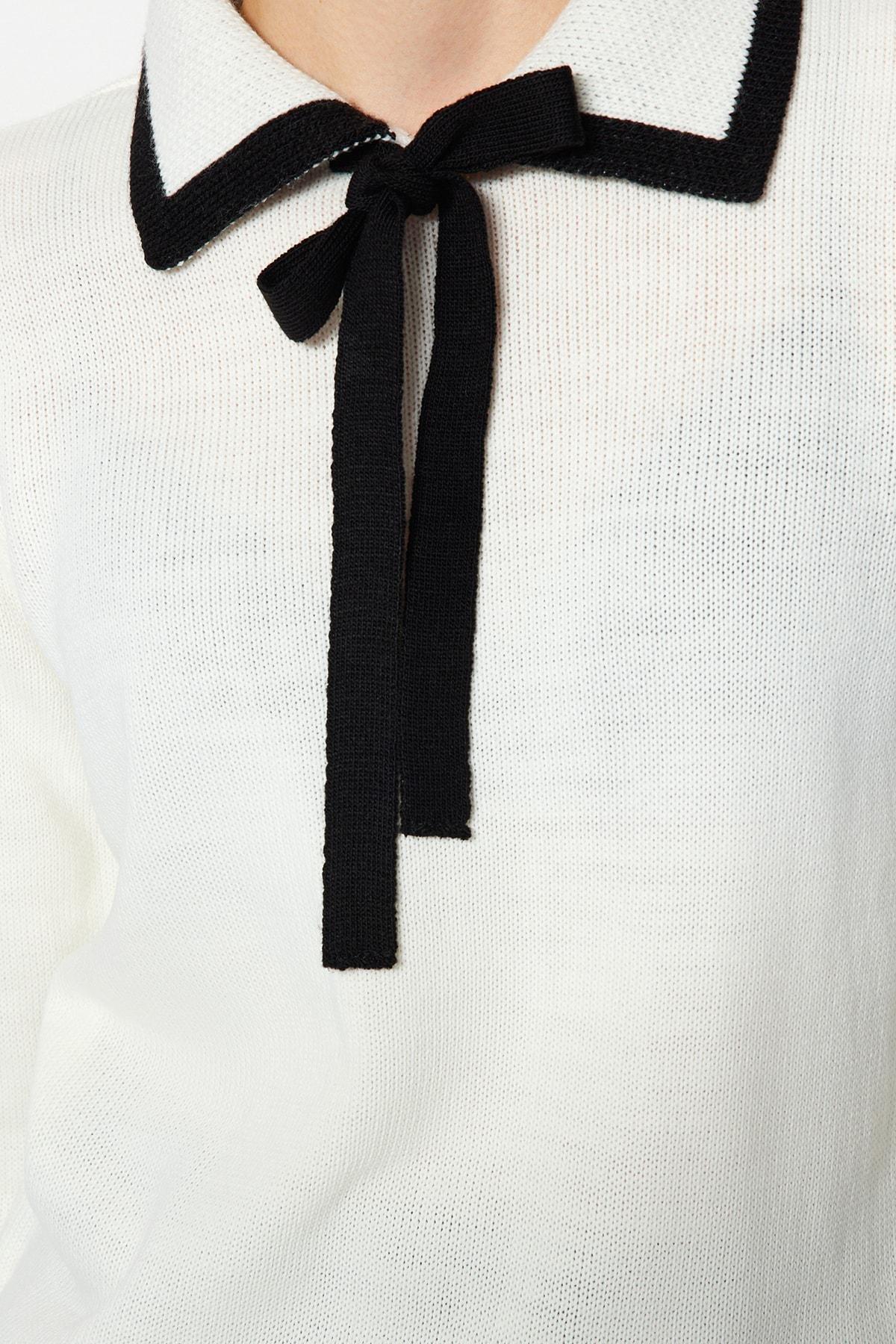 Ecru Polo Neck Sweater, , large image number 4
