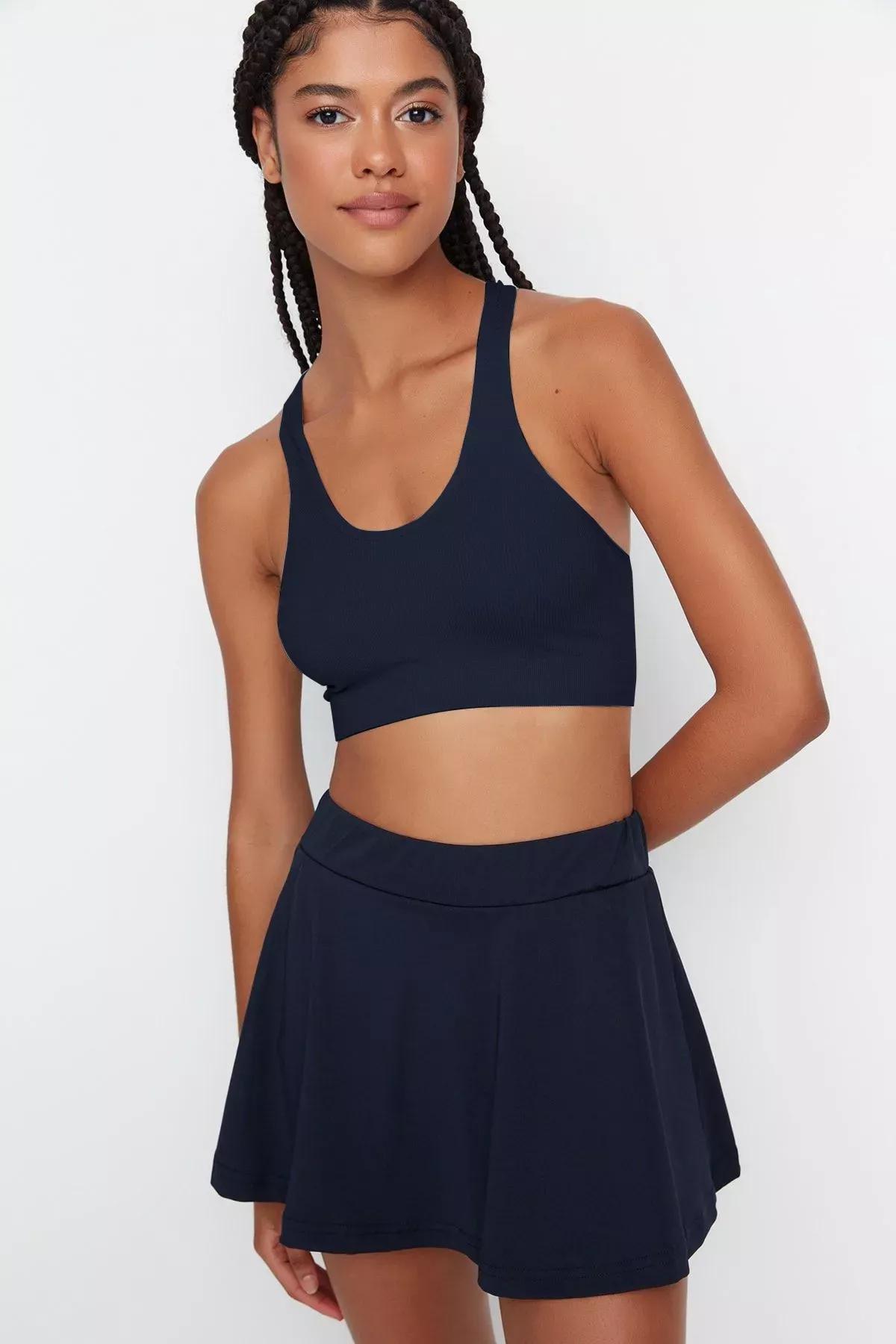 Navy High Waist Shorts, , large image number 0