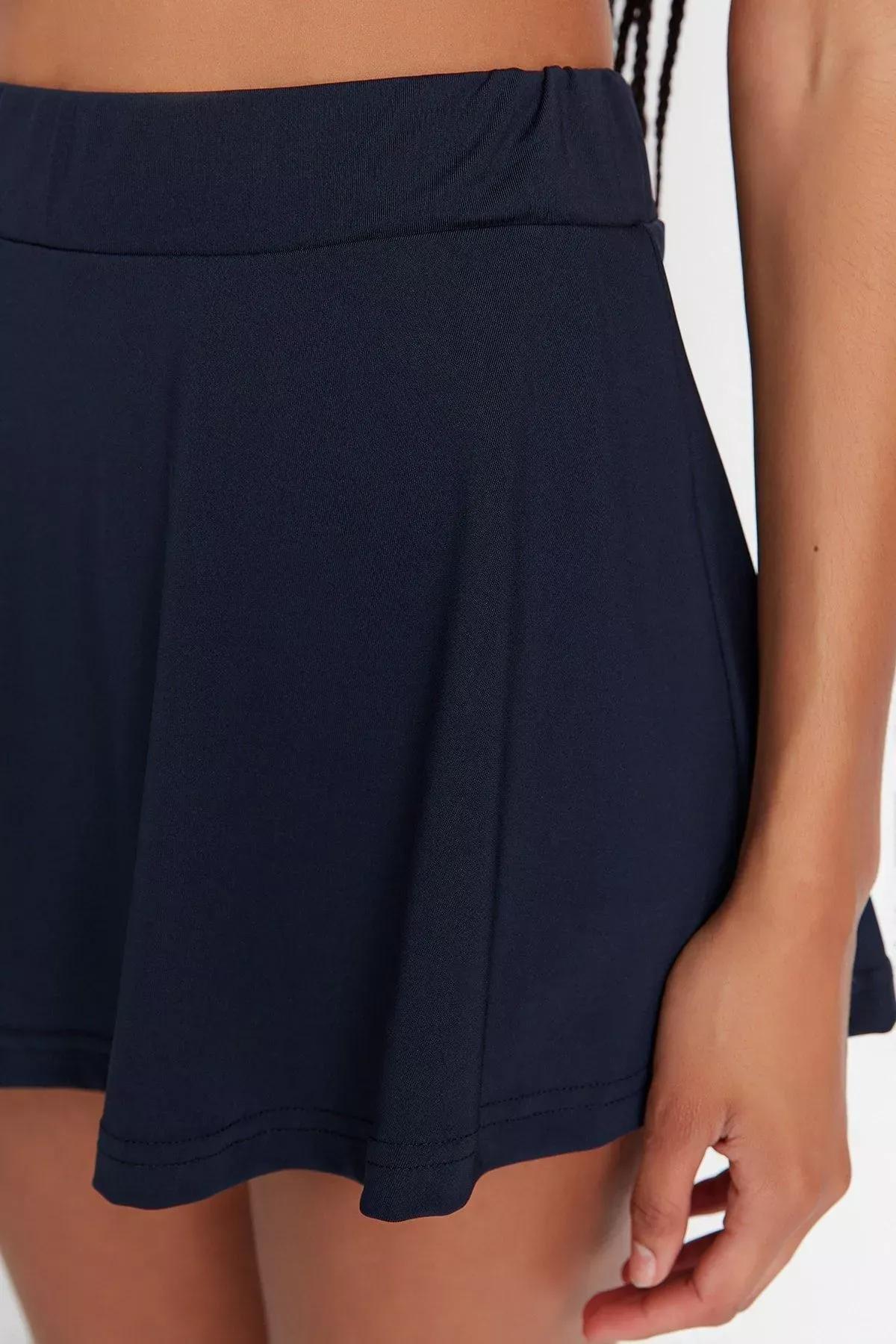 Navy High Waist Shorts, , large image number 2