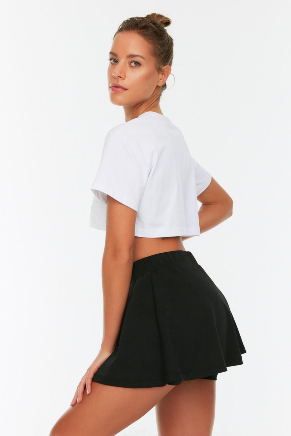 Black Mid Waist Shorts, , large image number 1