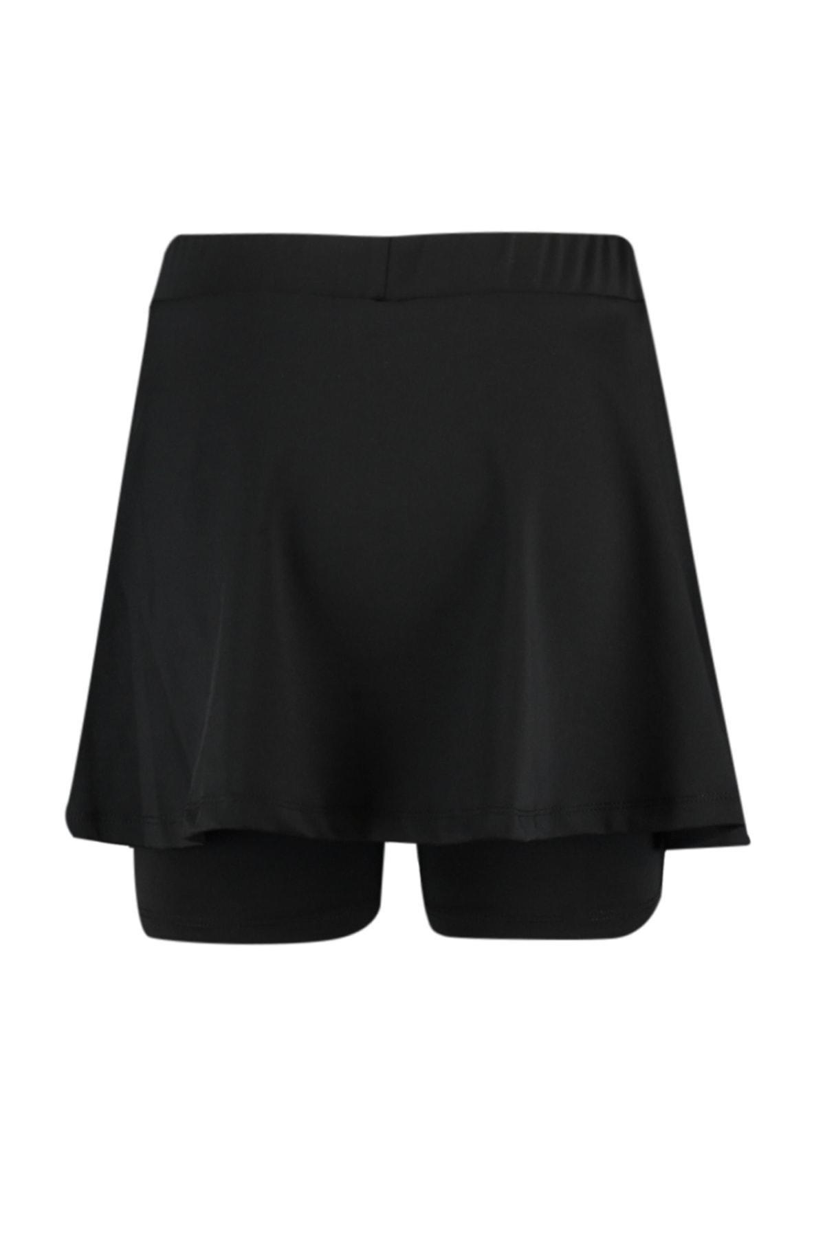Black Mid Waist Shorts, , large image number 8