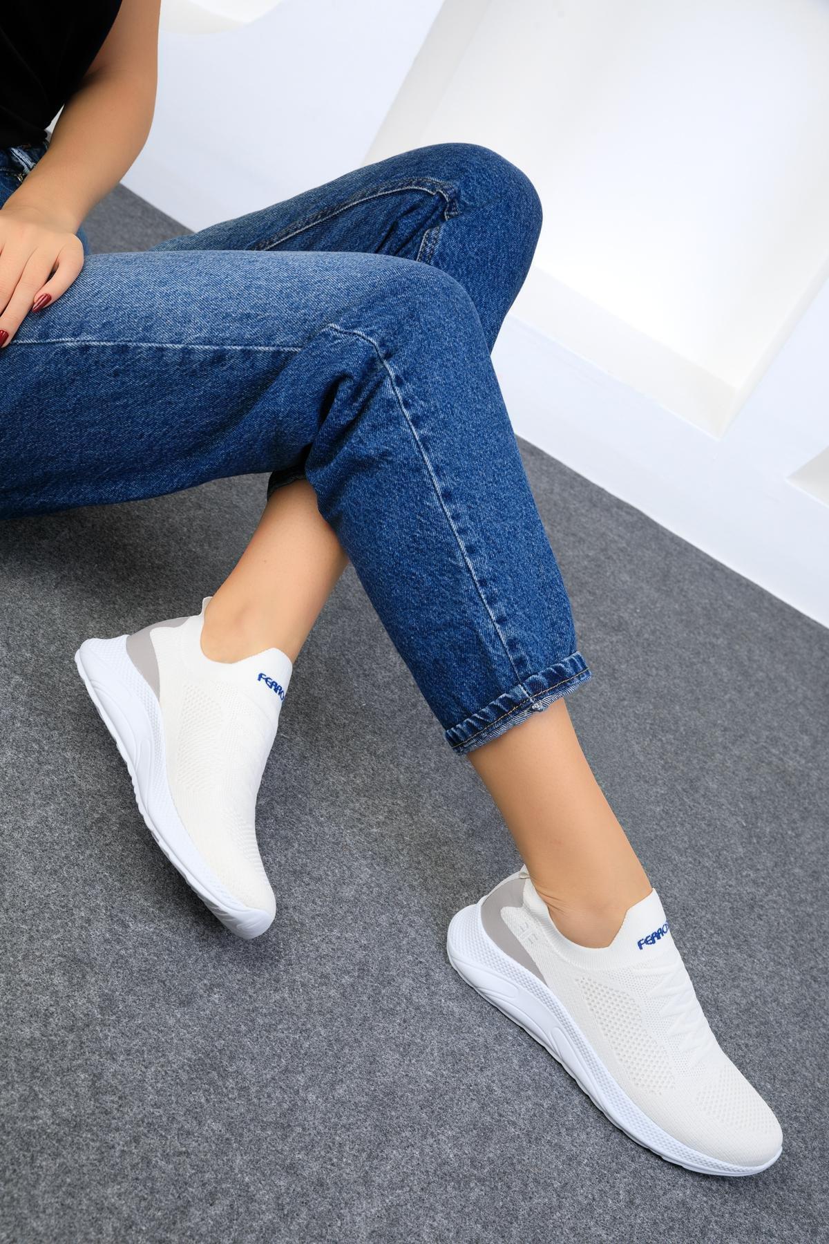 White Flat Sneakers, White, large image number 1