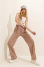 Alacati - Beige Relaxed Cotton Sweatpants