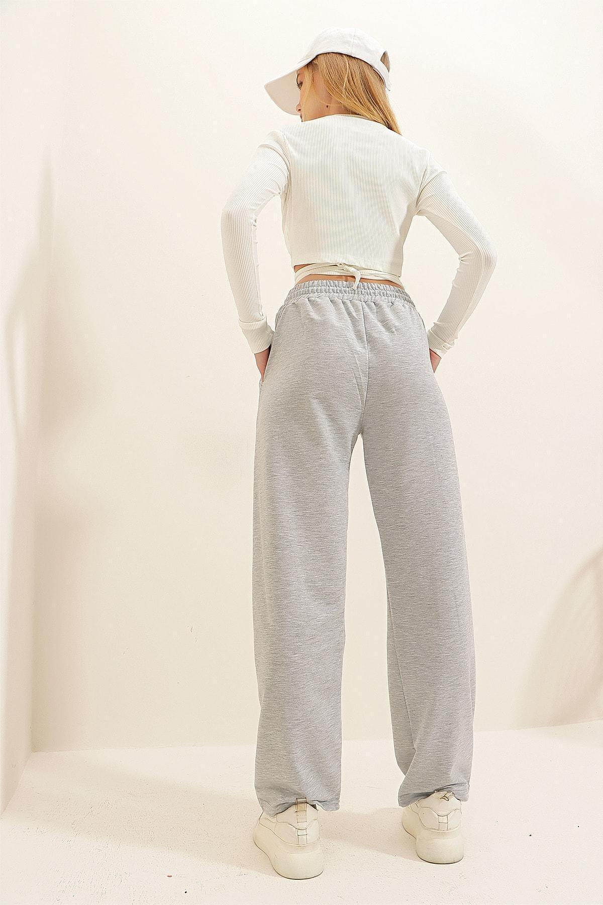 Grey Relaxed Cotton Sweatpants, , large image number 5