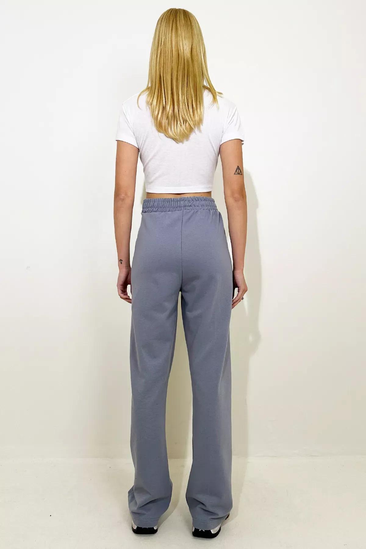 Grey High-Waist Sweatpants, , large image number 3