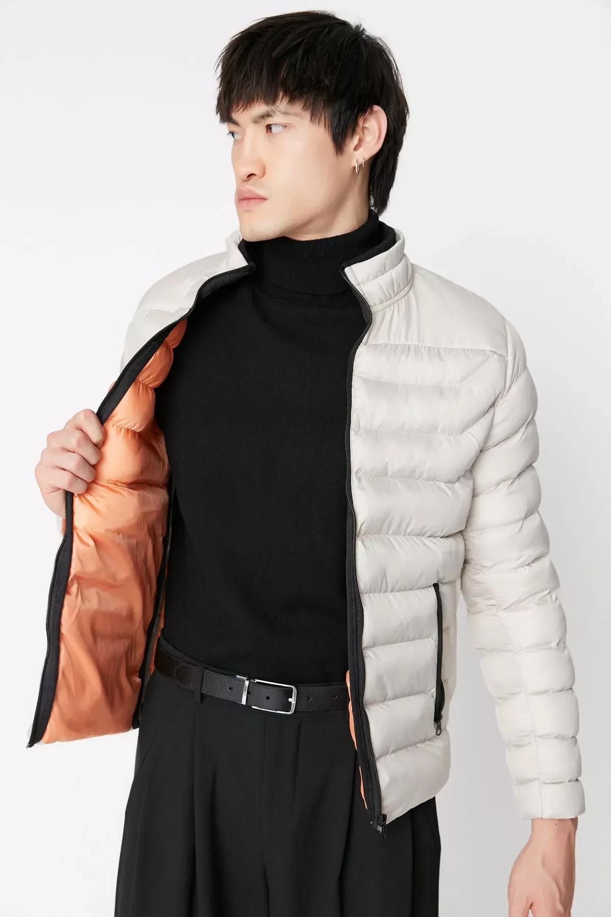 Beige Winter Puffer Jacket, Beige, large image number 1